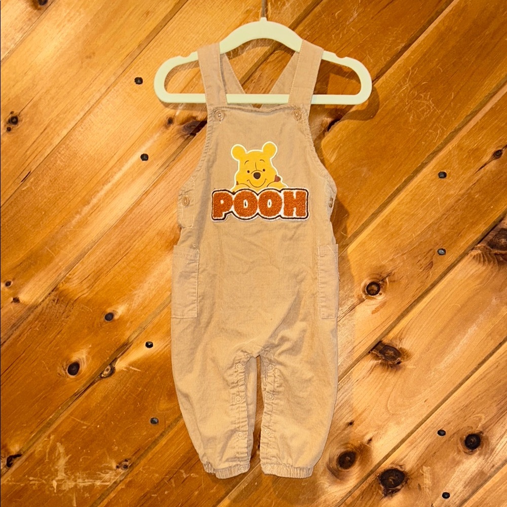 Winnie the Pooh vintage tan corduroy overalls 12m